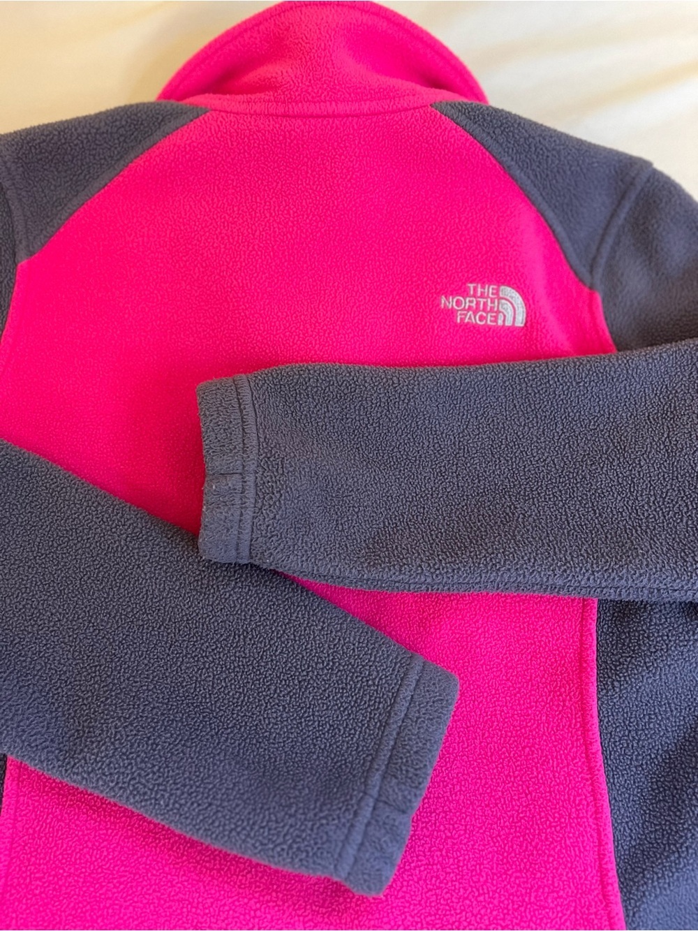 The North Face Pink Gray Fleece Jacket Women's S/P Full Zip - Picture 6 of 9